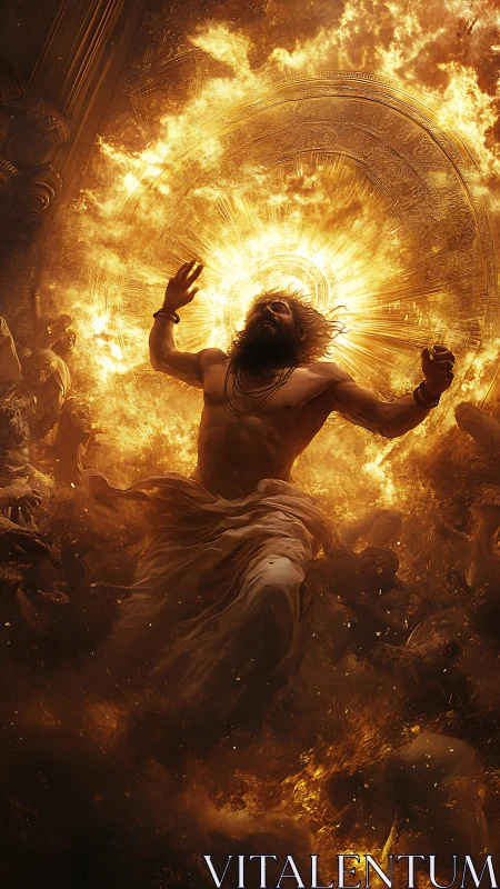 Sunburst Ascendant in a Cathedral of Cosmic Fire.