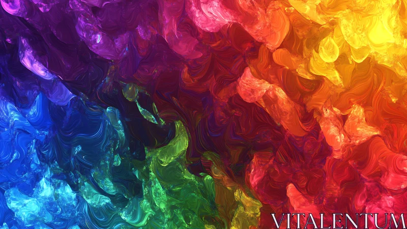 Multicolor abstract swirl with full spectrum blending.