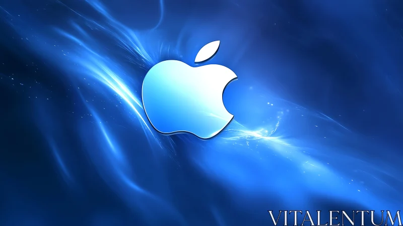 Apple's Luminous Icon Radiates Blue Energy.