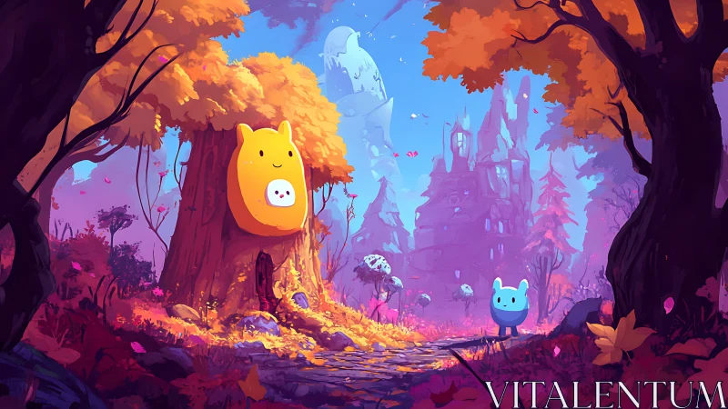 Whimsical Forest Friends Meet a Magical Castle.