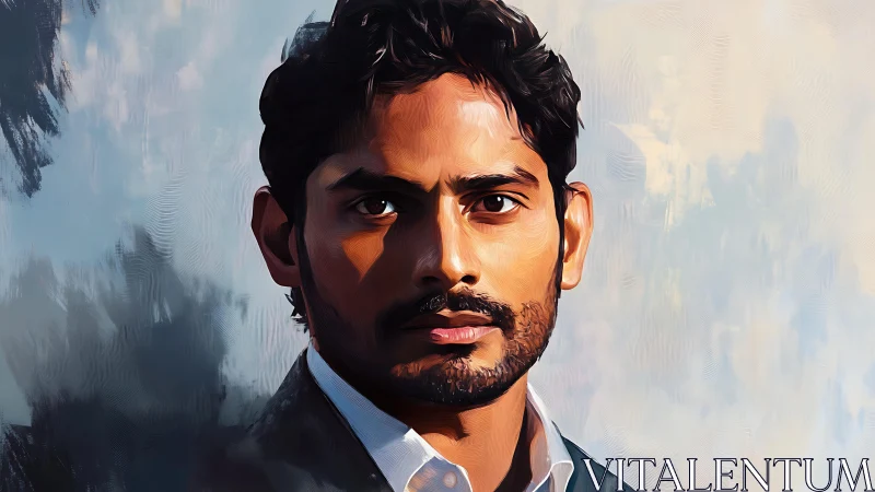 Intense male portrait under bold sculpted light. Period.