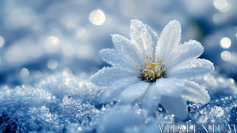 Winter Frost Adorns Delicate Petals Dancing Through Crystalline Wonder