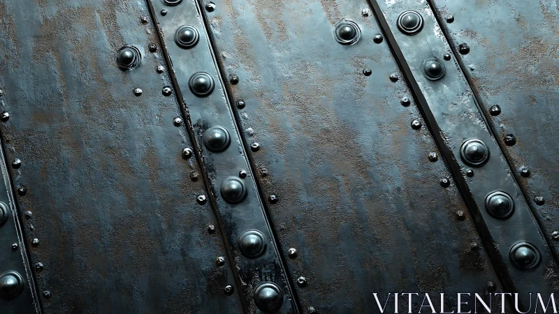 Riveted metal plate texture with worn industrial surface.