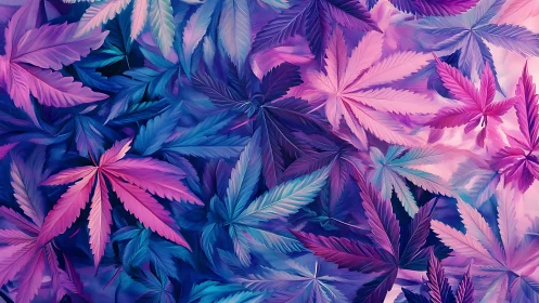 Dreamy purple and pink leaves drift in a soft glowing haze