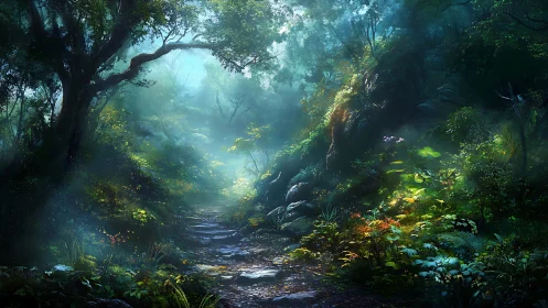 Misty Forest Trail Beckons With Ancient Majesty.