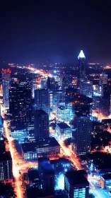 Neon arteries of a sleepless electric metropolis at midnight.