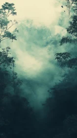Misty Forest Dreams: Nature's Serene Emerald Sanctuary