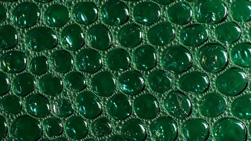 Green translucent bubble texture under close magnification.