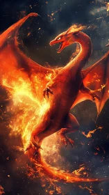 Infernal dragon rendered in high-impact fantasy digital painting