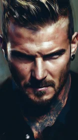 Intense male portrait rendered in bold digital brushwork.