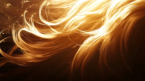 Dynamic golden light trails with layered emissive strand rendering