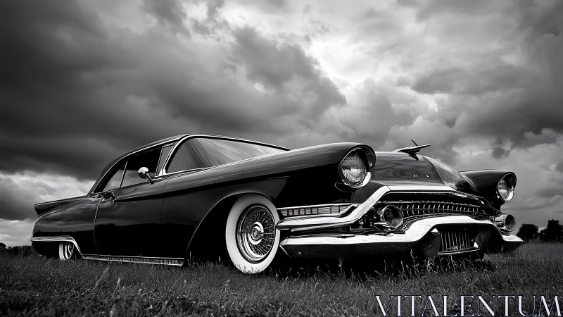 Low-slung chrome thunderstorm prowls beneath brewing skies