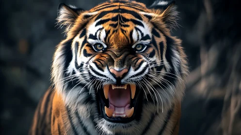Snarling tiger portrait captures hyper-real predatory intensity