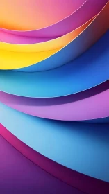 Chromatic laminar gradients in overlapping digital curvature planes.