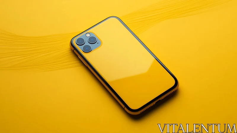 Yellow iPhone Case Against Matching Gradient Background.