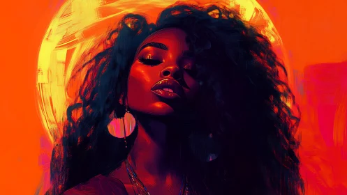 Chromatic portrait isolates high-contrast silhouette against neon halo