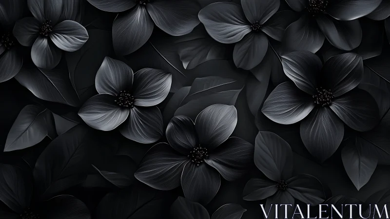 Midnight Blossoms in Monochrome.