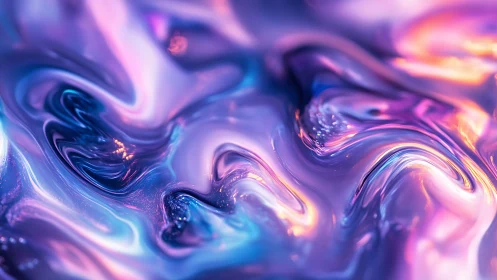 Luminous liquid swirls glow in dreamy pink and violet light