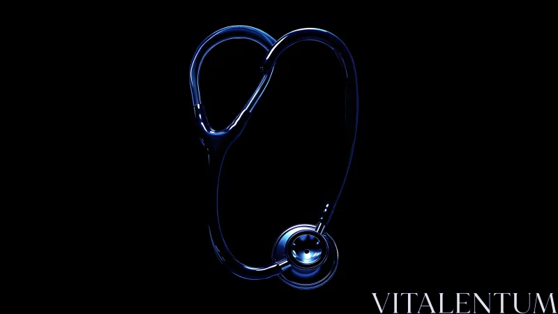 Stethoscope Shaped Like a Heart in Dramatic Low-Key Lighting.