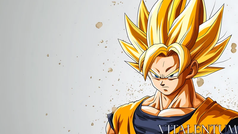 Golden-haired warrior poised in quiet, storm-bound focus.