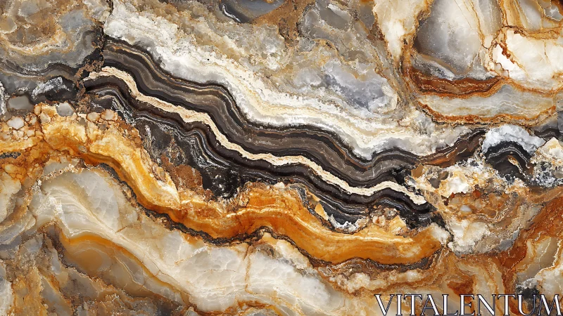 Layered onyx stone surface shows rich orange and gray bands