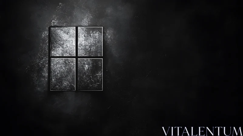 Specular quadrants on matte black substrate, low-key render.