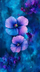 Ethereal Cosmos Blooms Against Deep Blue Nebula.