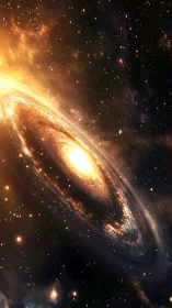 Spiraling starforge galaxy pouring light into deep night.