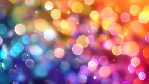 Soft rainbow lights sparkling in a dreamy colorful glow.