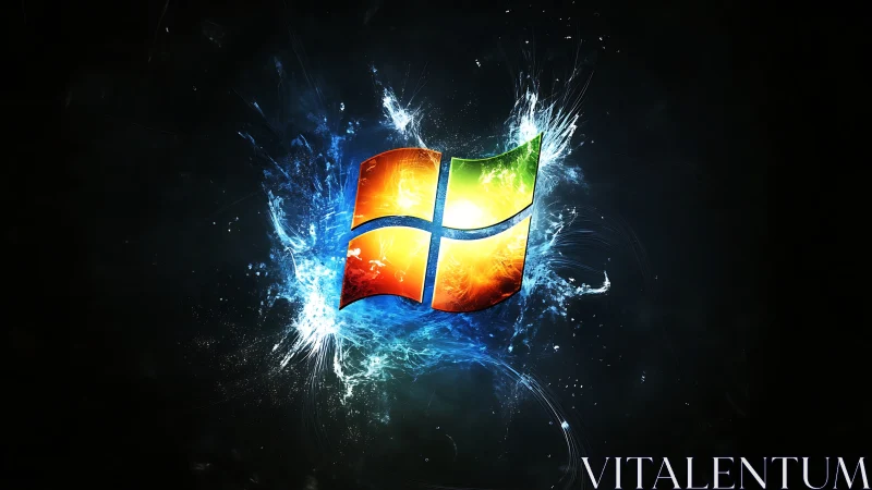 Explosive digital logo with glowing quad-color energy burst.