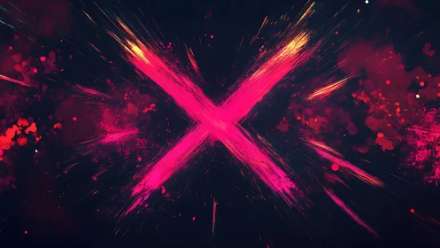 Neon burst crossroads where bold color lines collide.