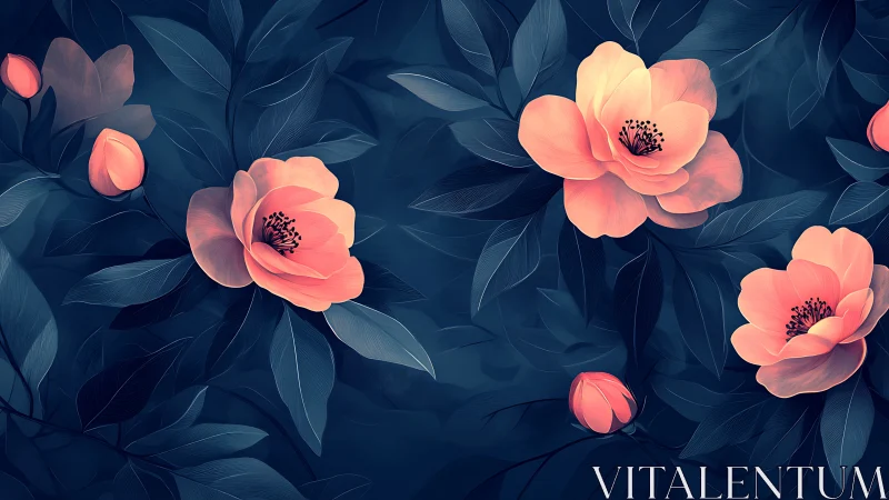 Pink blooms with dark foliage composition.