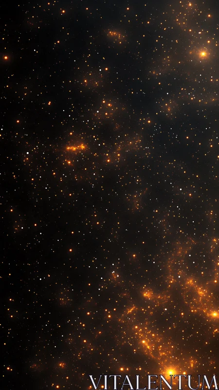 Golden starfield drifting through a quiet cosmic night.