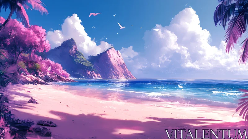 Enchanted Pink Paradise Beach Where Dreams Come Alive.