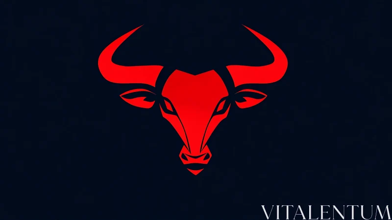 Red bull head logo on dark background, strong bold design.
