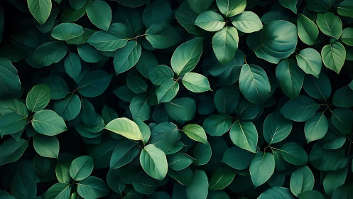 Lush green foliage fills the frame in layered natural patterns.