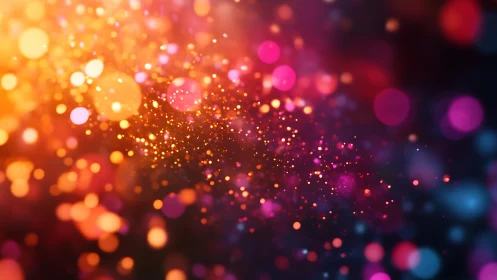 Vibrant Abstract Bokeh Lights in Warm and Cool Tones Digital Art.