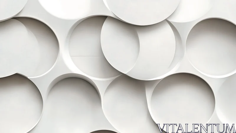Layered circular wall relief with minimal white geometry.