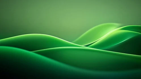 Silken emerald waves quietly fold into a glowing horizon