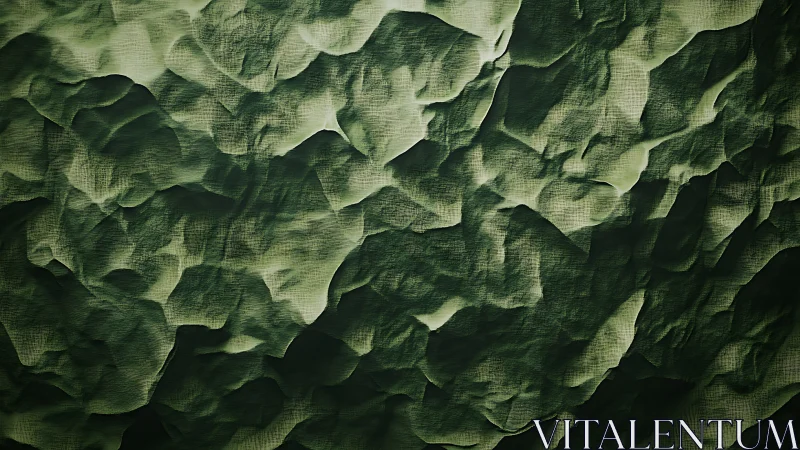 Soft green crumpled folds inviting quiet, tactile wonder.