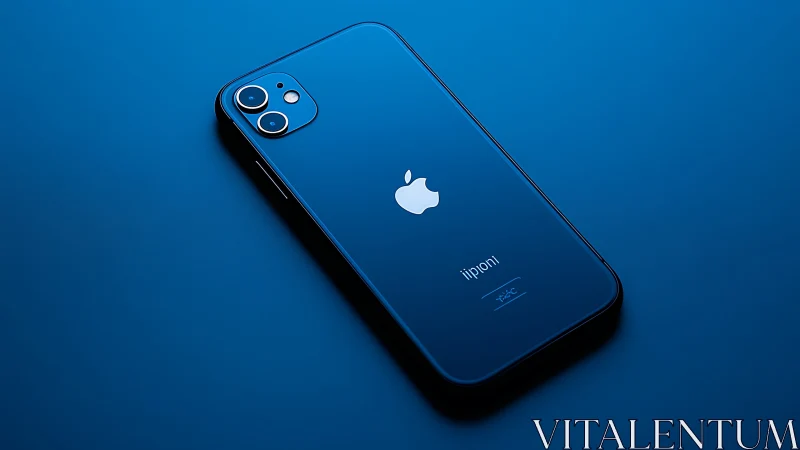 iPhone 12 Blue Product Shot on Gradient Background.