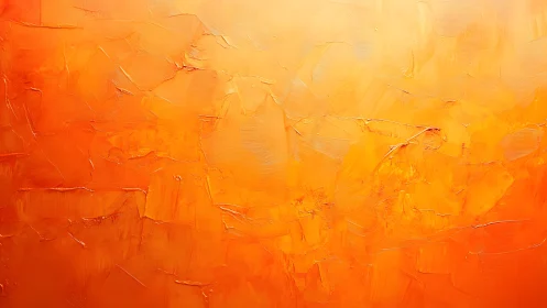 Vibrant orange abstract textured painting with warm gradient tones.