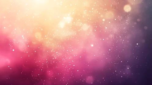 Abstract dreamy bokeh background with pink, gold, and purple hues.