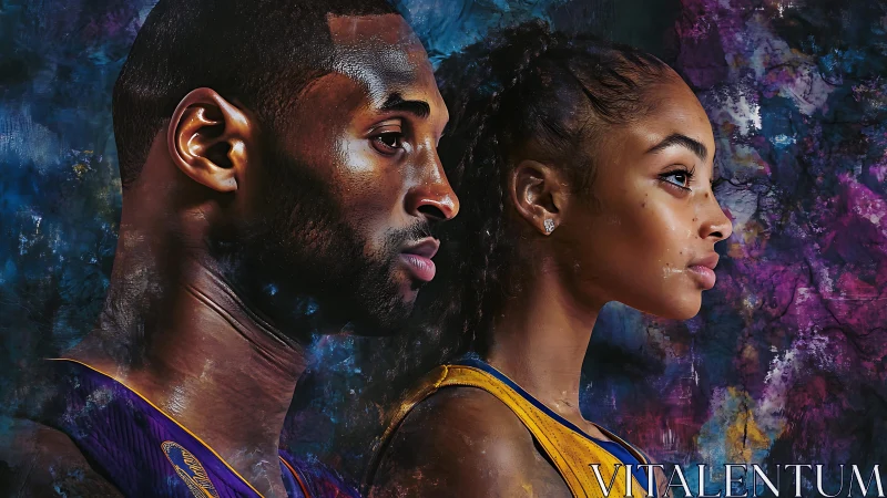 Layered digital portrait profiles using textured chromatic background