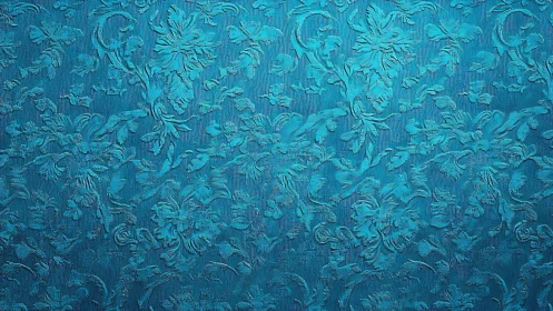 Textured teal floral pattern with soft, inviting elegance.