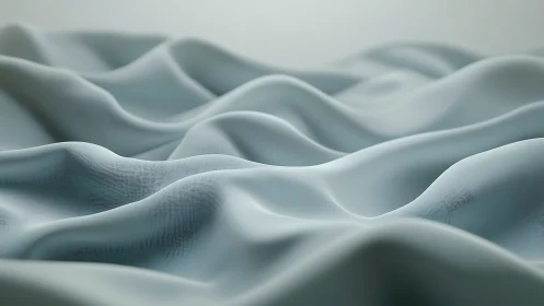 Soft fabric waves form serene abstract landscape in gray tones.
