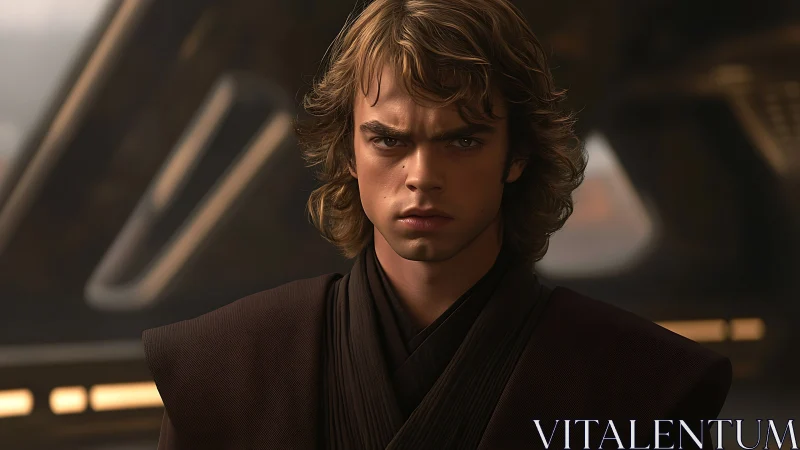 Storm-eyed space apprentice caught between light and shadow.