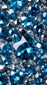 Shimmering sea of blue gemstones sparkling with light.