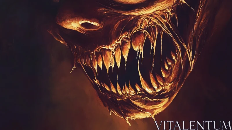 Demonic skull reveals molten jaws inside collapsing void