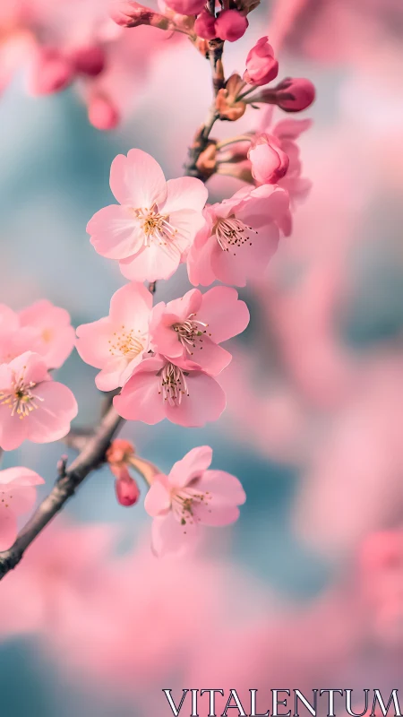 Delicate Cherry Blossoms in Soft Spring Light